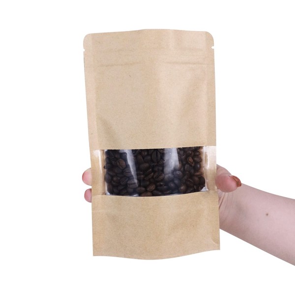 BAAGGNAA 110 Pack Ziplock Stand up Kraft Paper Bags Pouches