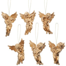 PRETYZOOM Pack of 30 Christmas Tree Decorations Angel Figurine with Instrument Tree Decoration Christmas Tree Pendant Christmas Tree Hanging Decoration Ornament Christmas Decoration Gold