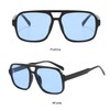 RUNHUIS Vintage 70s Sunglasses Women Men Retro Large Square Frame