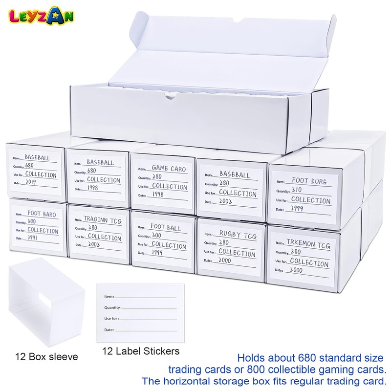 Trading Card Storage Box, 12 Pack 1000 CT Cardboard TCG