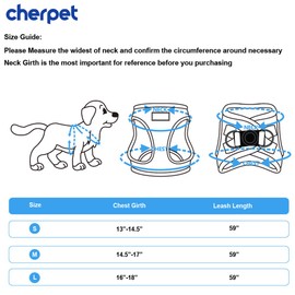 CHERPET Puppy Harness and Leash Set - Plaid Cute Adjustable Small Dog Fulll Body Vest Escape Proof Safety No Pull Halter Mesh Breathable Soft for Walking Outdoor,Comfort Fit Kittens Small Animals