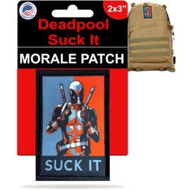 Deadpool Suck It Morale Patch | Funny Morale Patch by Redheadedtshirts | Hook and Loop Deadpool Patches for Your Plate Carrier, Tactical Gear, Hat or Vest