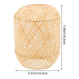 Uonlytech Rattan Woven Pendant Light Shade Natural Handwoven Chandelier Light Shade Cylinder Woven Lampshade for Pendant Light Floor Lamps