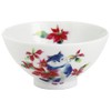Ceramic Indigo Hidamari Cat Rice Bowl, Poinsettia Size: Approx. φ4.5
