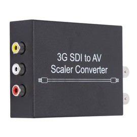 Plyisty 1080P 3G SDI to AV Converter to CVBS Converter PAL/NTSC-M Adapter, Automatic Video Mode Detection and Digital Information Conversion (EU Plug)