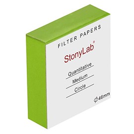 StonyLab Quantitative Filter Paper Circles, 46mm Diameter Cellulose Filter Paper with 20 Micron Particle Retention Medium Filtration Speed, Pack of 100