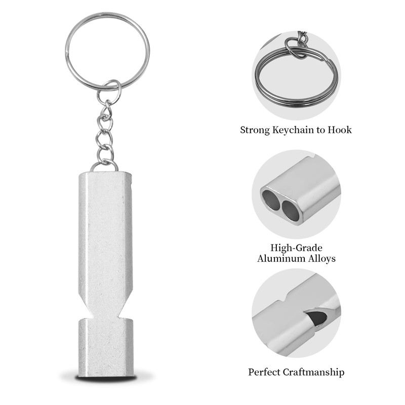 BuxiuGK 4 Piece Emergency Whistle Whistle Keyring Double Tubes Safety