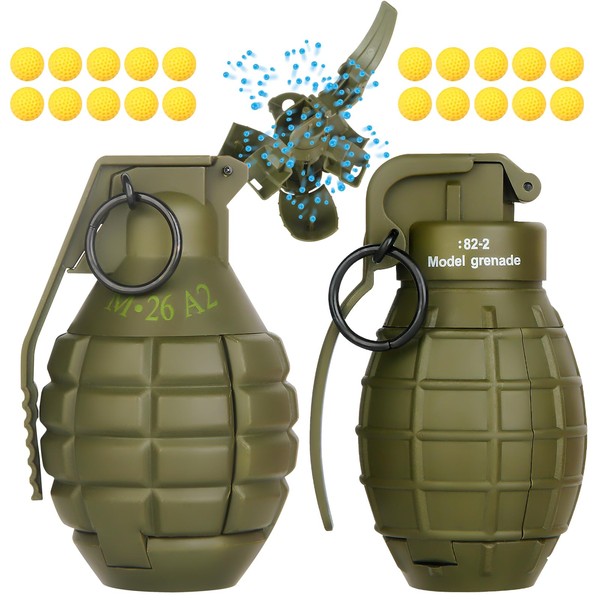 2Pcs Toy Hand Grenade for Tactical Game with 20 Round