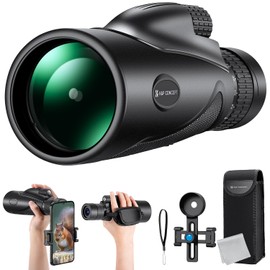 K&F Concept K&F Concept 8-32X50 Zoom Monocular with Cell Phone Holder, Monocular for Adults -BAK4 Prism and FMC Lens - IP66 Waterproof - Great for Birdwatching, Hiking, Hunting, Camping, Traveling, Black