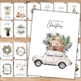 celebr8te Christmas Cards with Envelope Set and Free Stickers (24 Pieces Each) – Greeting Cards, Postcards, Gift Cards – Christmas Cards Set BIGPACK (No. I + II)