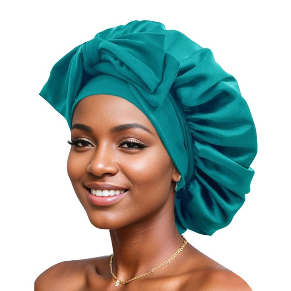 4Pcs Satin Bonnet Silk Bonnet with Tie Band, Hair Bonnet for Sleeping Hair Wrap with Adjustable Straps Night Sleep Hair Caps for Women
