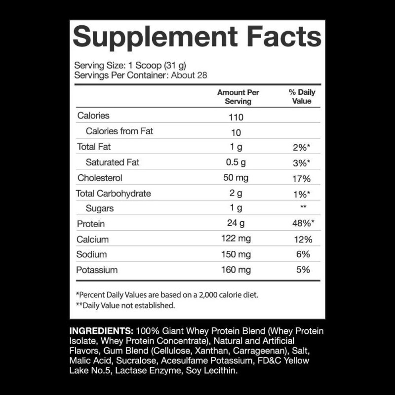 Giant Sports 100% Whey Protein Isolate 2 Lbs (907g) 28