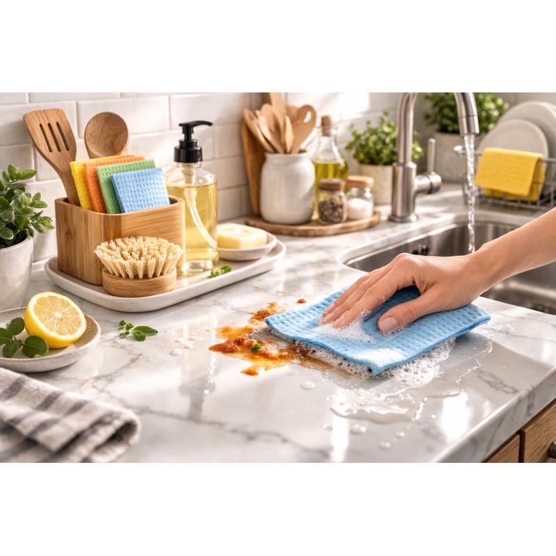 ECOKIND | 4 Pack Swedish Dish Cloths | Reusable Cleaning