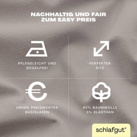 Schlafgut Easy Jersey Elastane Fitted Sheet 90 x 190 to 100 x 220 cm Sand Mid Fitted Sheet Made of Super Soft Cotton with Elastane