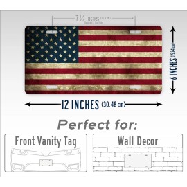 SignsAndTagsOnline.com Americana Flag Stars License Plate Primitive Patriotic Vintage Antique Auto Tag