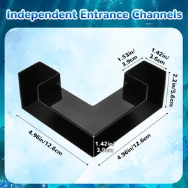 EMUTOL Dual-Entrance Aquarium Tunnel, Aquarium Cave Hideout 360° Viewing, Black Shrimp Cave Fish Tank Tunnels, Aquarium Underground Tunnel, Substrates Buried Tunnel for Fish Decoration