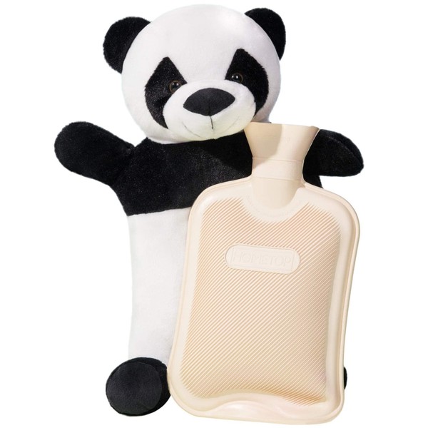 HomeTop Premium Adorable Rubber Hot or Cold Water Bottle with Cute Stuffed Panda Cover (2 Liters, Cute Panda)