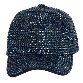 TOP HEADWEAR Women's Full Sparkle Rhinestone Gem Bling Baseball Cap - Navy