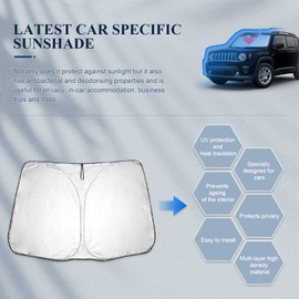 BIBIBO Jeep Renegade BU Auto Sonnenschutz mit UV Schutz Kompatibel mit Jeep Renegade BU 2015-2024, Auto Sonnenschirm für Frontscheibe, Hitzeschutz Auto gegen UV-Strahlen, Faltbar Windschutzscheibe