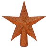 YYCRAFT Glitter Star Tree Topper Christmas Decoration-6 Inch,Orange