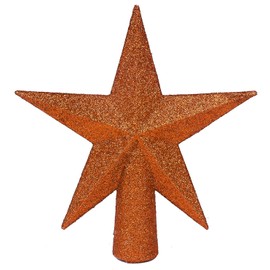 YYCRAFT Glitter Star Tree Topper Christmas Decoration-6 Inch,Orange