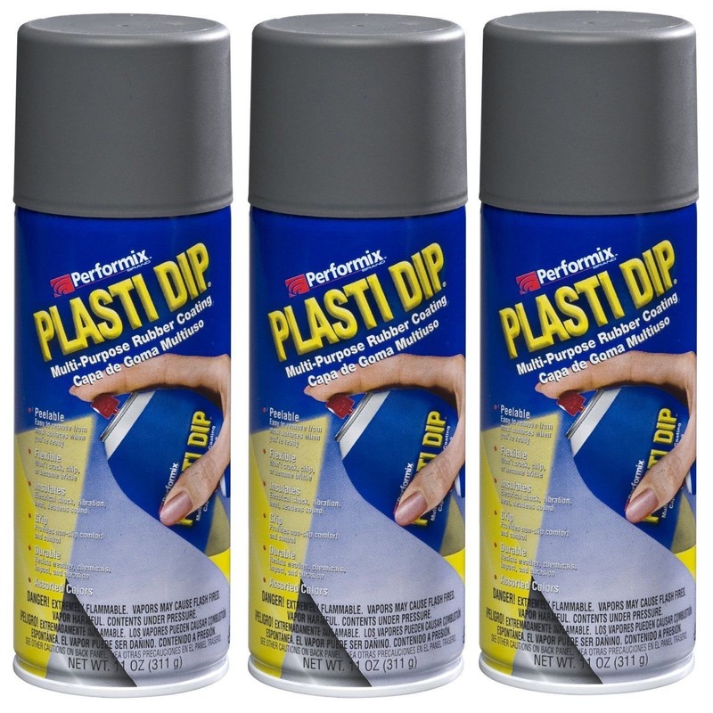 3-PACK Performix PLASTI DIP GUNMETAL GRAY 11OZ Spray CAN Rubber
