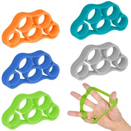 Vicloon Hand Grip Strengthener, 5PCS Finger Strengthener, Finger Resistance Bands, Hand Strengthener, Forearm Exerciser Hand Strengthener Finger Extensor Bands, Stress Relief, Increase Strength