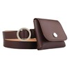 BUZZxSELECTION LBT076 Women's Leather Waist Pouch Bag Belt Buckle 2-Way