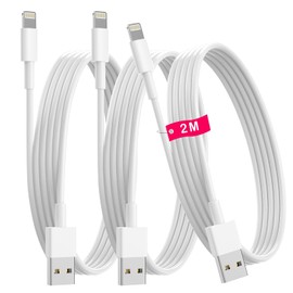 Original i Phone Lighting [MFi Certified] 2 Pack 1m White Charging Cable for Phone 14, 13 Pro Max, Mini, XS, XR, X, 8, 7, 6, 6s Plus, 5, SE, Pad Air