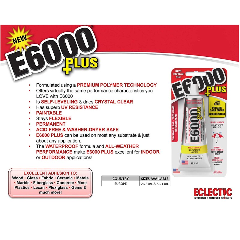 E6000 Clear 1.9 Fl Oz Plus Multipurpose Adhesive-1.9oz