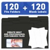 File Folder, HERKKA 120 Pack 1/3 Cut Tab File Folders,