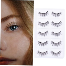 Mikinona 5pairs Natural Thick Cross Eyelashes Soft False Eyelashes for Occasions Comfortable Wear Easy Application for Eye Makeup and Flirty Looks