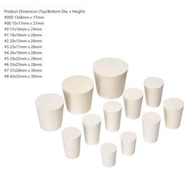 22Pcs Solid Rubber Stoppers，Lab Plug 000#-8# Sizes Tapered Lab Rubber Plugs for Sealing，11 Assorted Sizes.
