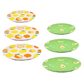 Zerodeko 6-Pack Washable Cotton Bowl Covers Elastic Food Storage Covers for Kitchen Reusable Dust-Proof Salad Bowl Lids for Leftovers and Picnics Floral Design