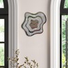 FEUFOAM Wall Clock Silver Irregular Mirror Glass Clocks Cute Crystal