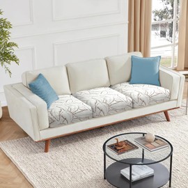 Fuloon Sofa Seat Covers Soft Knitted Sofa Seat Cover Couch Covers Replacement Sofa Settee Cushions Cover Washable Slip Covers, Set of 3, Coffee Reed