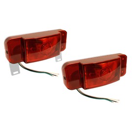 Optronics One L.E.D. Low Profile Combination RV Tail Lights (RVSTLW6061-KIT) Pair - White Base