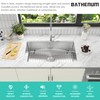 Bathenum 30-inch Undermount Single Bowel Kitchen Sink, Handmade 16 Gauge