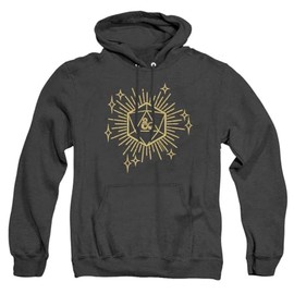 LOGOVISION Dungeons and Dragons Year of the Dragon Lucky D20 Unisex Adult Pull-Over Heather Hoodie,Black, 3X-Large