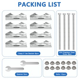 SUPAWAY 2 Pieces Double Aerial Mast Clamp, Antenna Mast Mounting Kits, SAT Mast Clamp, TV CB Antenna Mast Heavy Duty Sat Bracket Mast Double Clamp, V-Jaw Bracket for 25-50mm Diameter