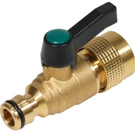 Garden hose coupling hose coupling with regulating valve, one end for connecting to 1/2 inch hose connector, one end for connecting to a 1/2 inch plug-in coupling