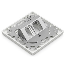 deleyCON 1x 2 Port LAN Junction Box Data Socket Flush-Mounted Socket for Keystone Module 45° Angled Outlet for Keystone Modules with e.g. RJ45 Coaxial F-Connector RJ-11 RCA Jack Toslink PS2