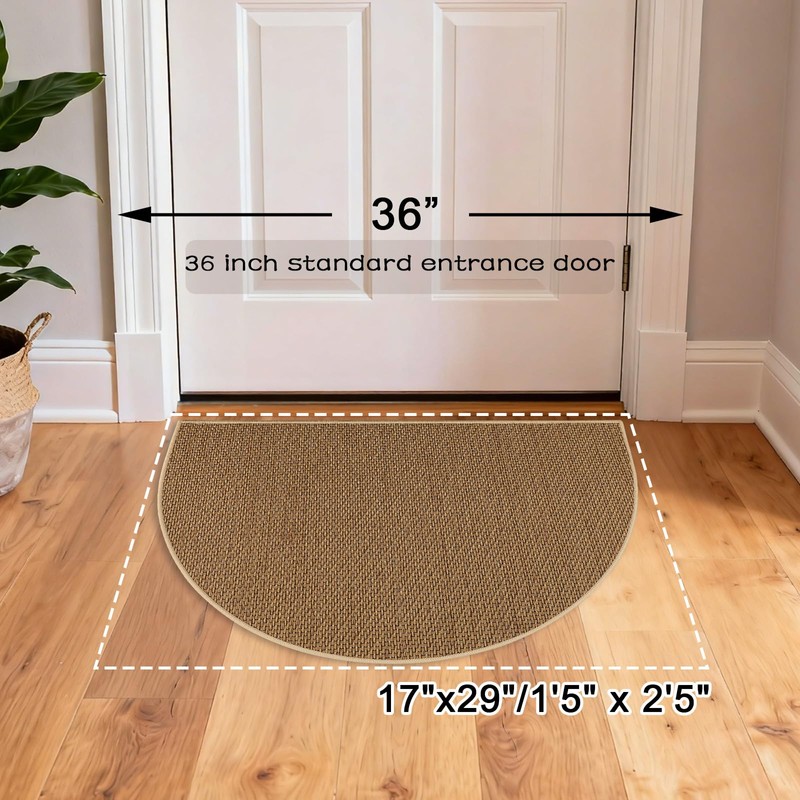 MATIRUG Indoor Door Mat,Half Circle Ultra Thin Doormat,Non Slip Washable