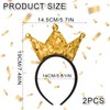 EUPSIIU 2 Pack Girls Gold Crown Glitter Headband, Crown Hairband