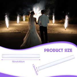 96 Pcs LED Foam Stick 3 Modes Light up Glow in the Dark Foam Light Sticks 16 Inch Long Glow Wands for Wedding, Birthday, Rave, Concert, Camping, Festival, Battery Powered (White)