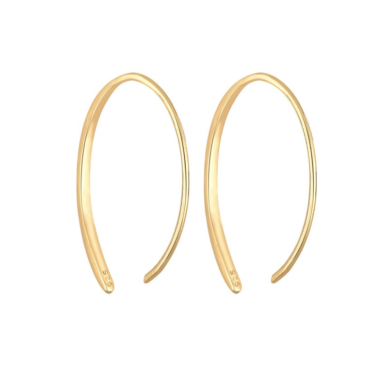 Elli Earrings Ladies Creoles Pull-Through Geo Basic in 925 Sterling