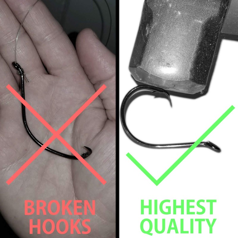 Heavyweight Catfish Hooks - Offset Octopus Circle Hooks - Pre-Tied