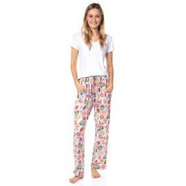 Scooby-Doo Womens' Chibi Characters The Gang Scooby Shaggy Velma Daphne Fred Sleep Pajama Pants (Large) Multicolored