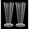2 Pack 100ml Measuring Cup, Clear Plastic Cone Round Base