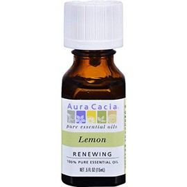 Aura Cacia 100 Percent Pure Lemon Essential Oil, 0.5 Ounce - 6 per case.